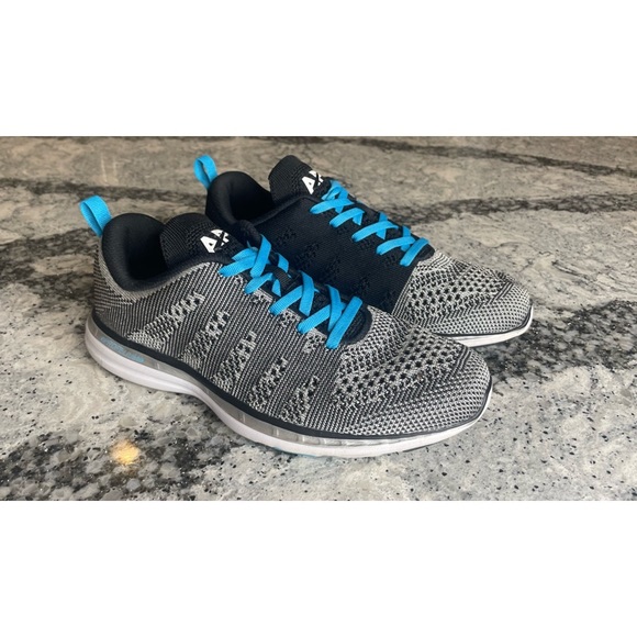 APL Sneakers Black and White with Blue Accents. Size 8.5 - Picture 2 of 14